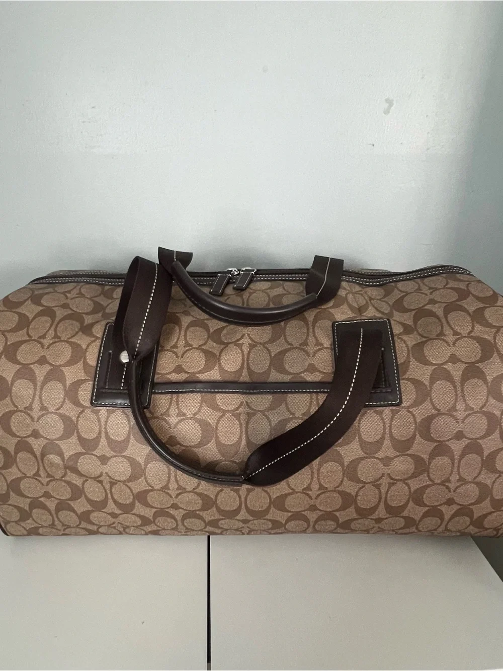 COACH HERITAGE STRIPE WEEKENDER DUFFEL BAG